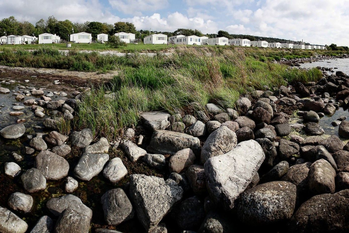 Camping op Visby Strand, Gotland.
