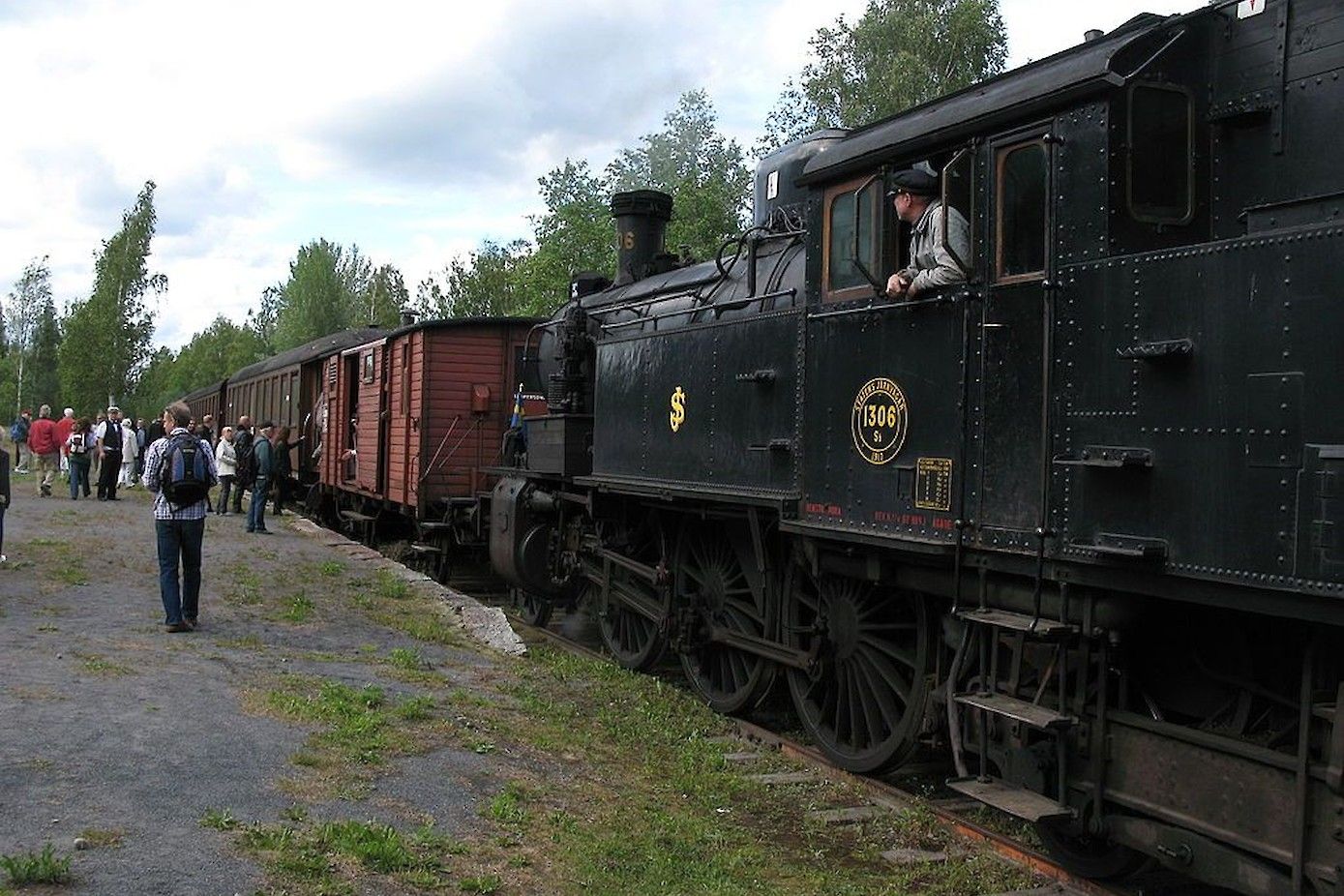 Stoomlocomotief Pershyttan station (Nora).