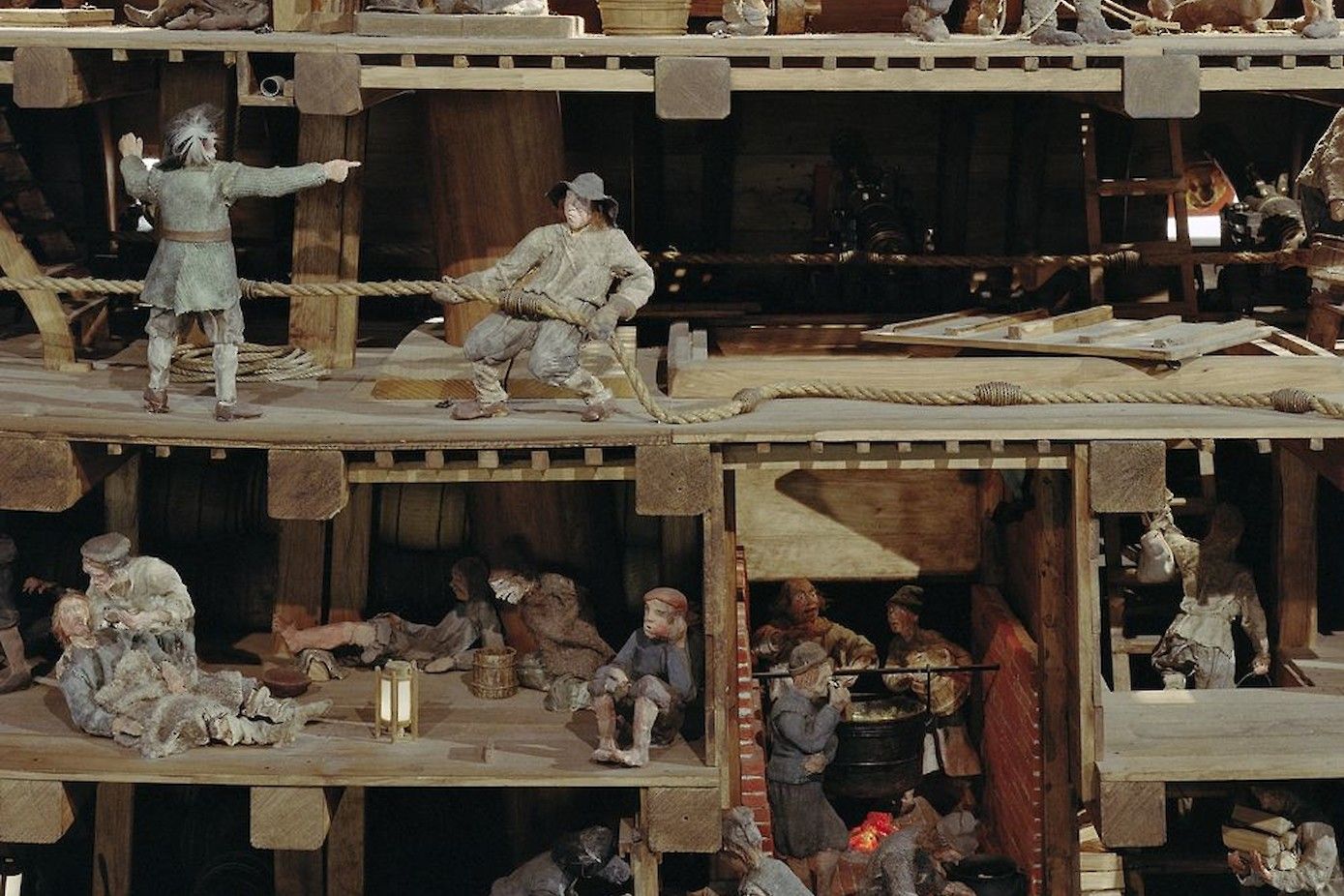 Het leven aan boord wanneer de Vasa haar reis had kunnen voortzetten.