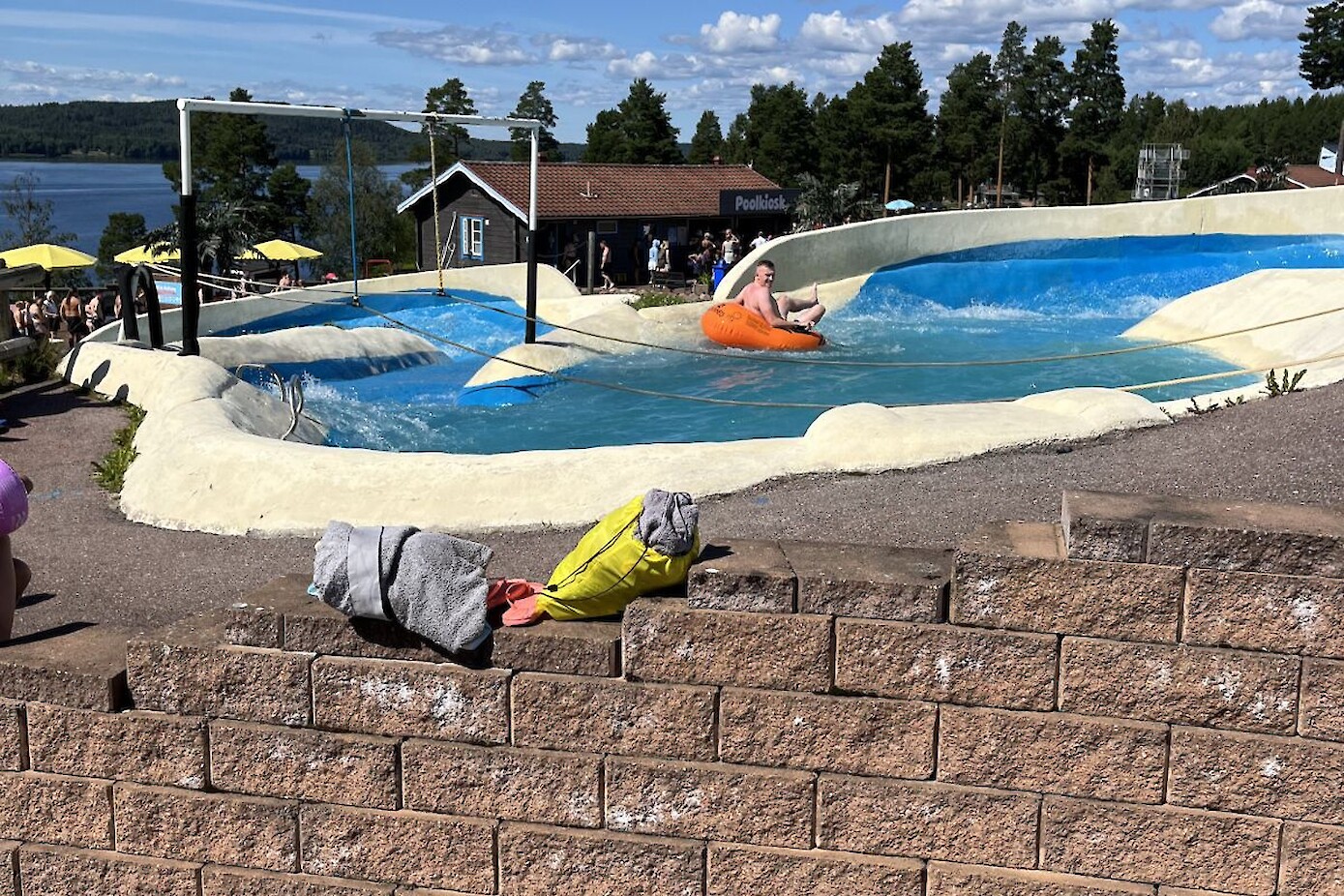 Een van de spannende glijbanen in het waterland.
